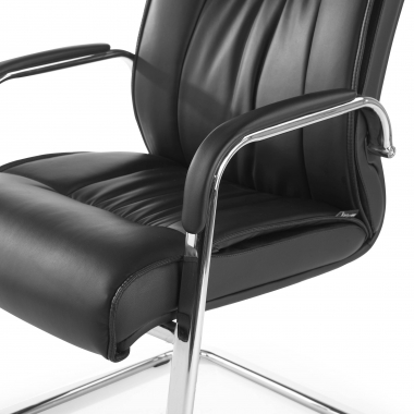 silla confidente negro patin piel natural piel natural brazos tapizados 7