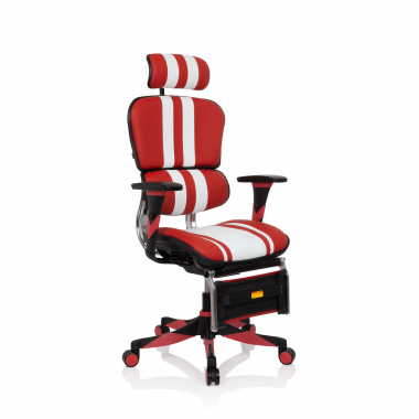 silla gaming rojo ergoplus piel natural brazos regulables 3d soporte lumbar reposapies extensible 1