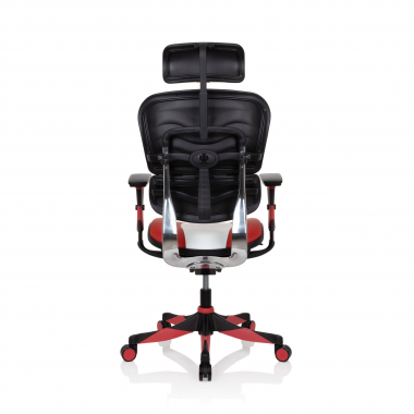 silla gaming rojo ergoplus piel natural brazos regulables 3d soporte lumbar reposapies extensible 7