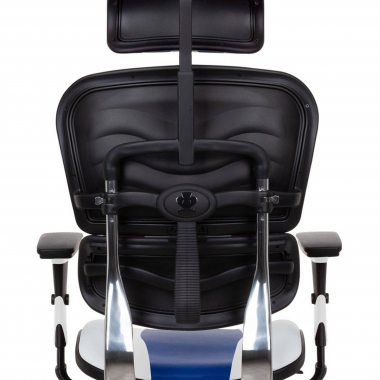 silla gaming azul ergoplus piel natural brazos regulables 3d soporte lumbar reposapies extensible 5