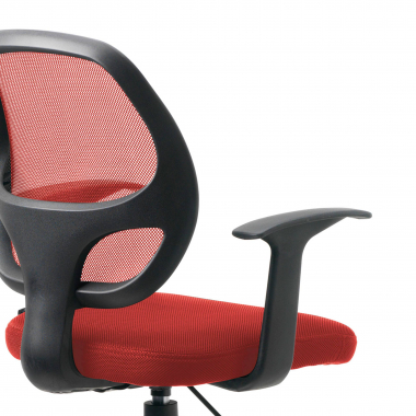 silla de oficina barata rojo one malla brazos fijos 5