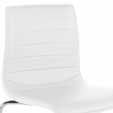 silla confidente blanco 4 patas piel sintetica sin brazos 4