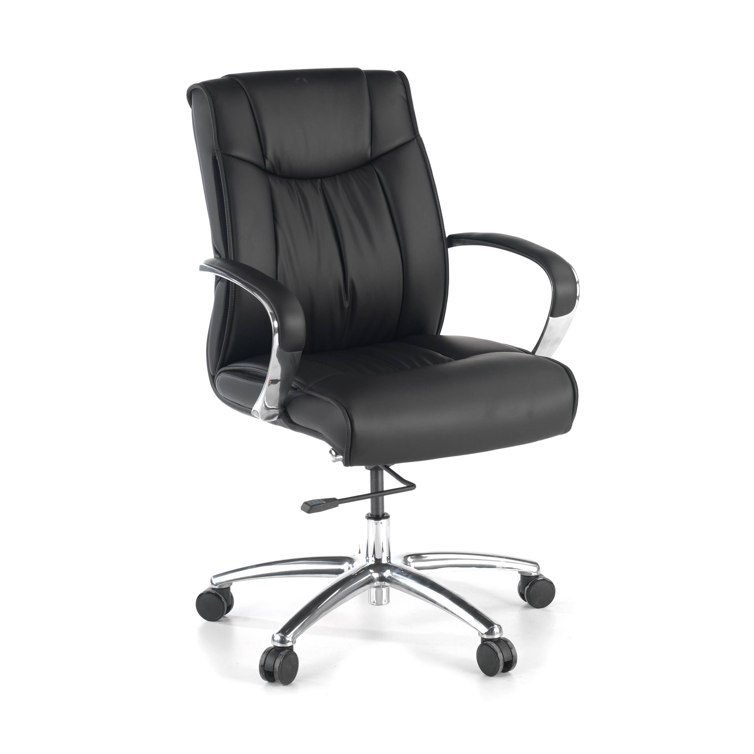 Sillón de oficina Atlanta, respaldo bajo, piel natural