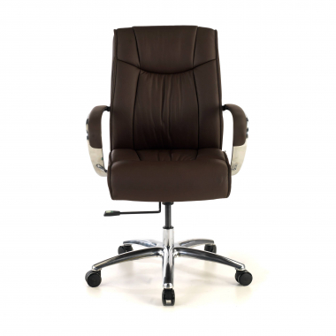 sillon de oficina marron respaldo bajo piel natural piel natural brazos tapizados 4