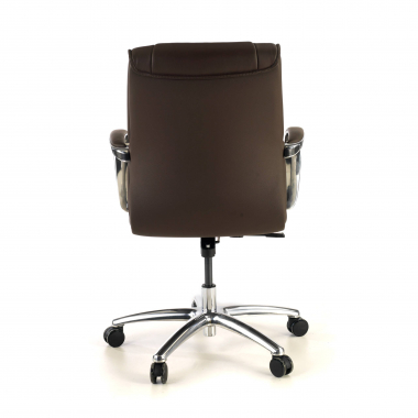 sillon de oficina marron respaldo bajo piel natural piel natural brazos tapizados 6
