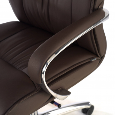 sillon de oficina marron respaldo bajo piel natural piel natural brazos tapizados 5