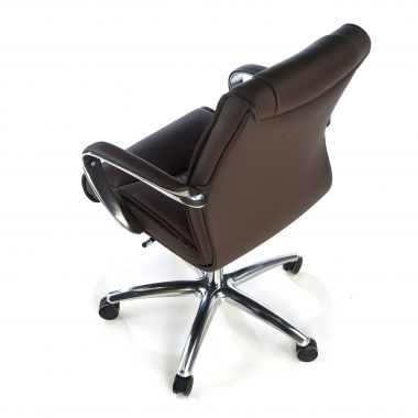 sillon de oficina marron respaldo bajo piel natural piel natural brazos tapizados 8