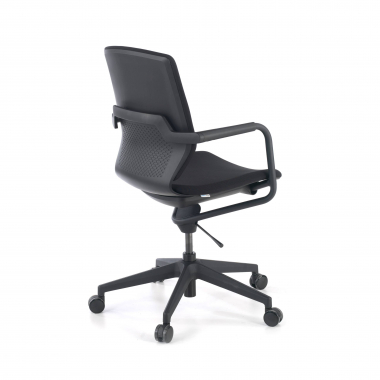 silla giratoria negro silla de escritorio tela brazos fijos 9