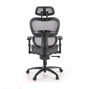 silla ergonomica gris estructura negra malla brazos regulables 3d doble soporte lumbar reposacabezas 9