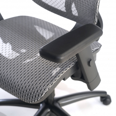 silla ergonomica gris estructura negra malla brazos regulables 3d doble soporte lumbar reposacabezas 7