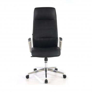 sillon de oficina negro respaldo alto piel sintetica brazos tapizados 4