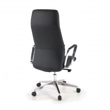 sillon de oficina negro respaldo alto piel sintetica brazos tapizados 6