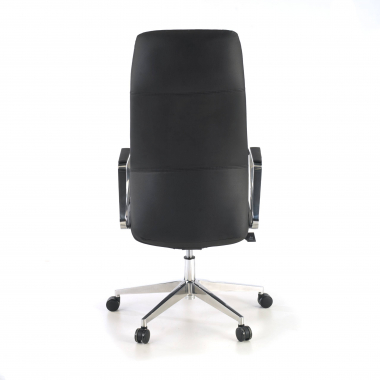 sillon de oficina negro respaldo alto piel sintetica brazos tapizados 8