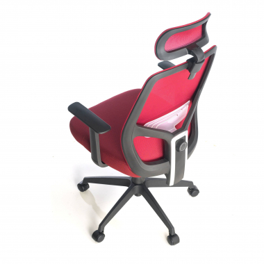 silla de oficina rojo argos malla brazos fijos reposacabezas 8