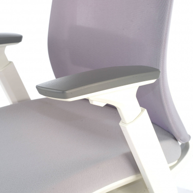 silla ergonomica blanco gris estructura blanca tela brazos regulables 3d 5