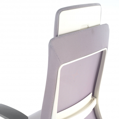 silla ergonomica blanco gris estructura blanca tela brazos regulables 3d 6