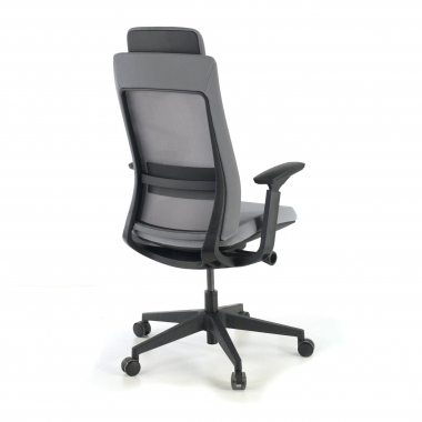 silla ergonomica gris estructura negra tela brazos regulables 3d 7
