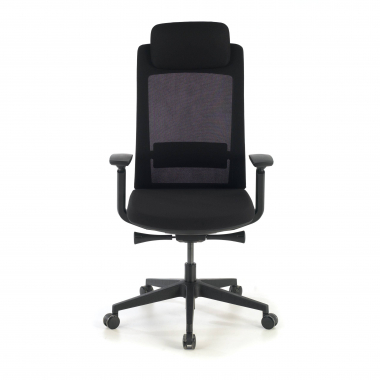silla ergonomica negro estructura negra tela brazos regulables 3d 4
