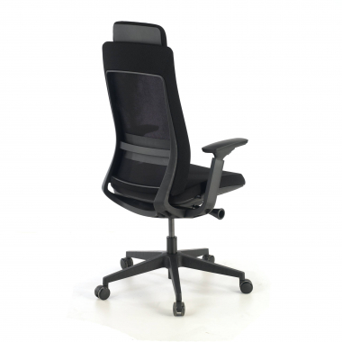 silla ergonomica negro estructura negra tela brazos regulables 3d 8