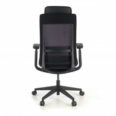 silla ergonomica negro estructura negra tela brazos regulables 3d 9