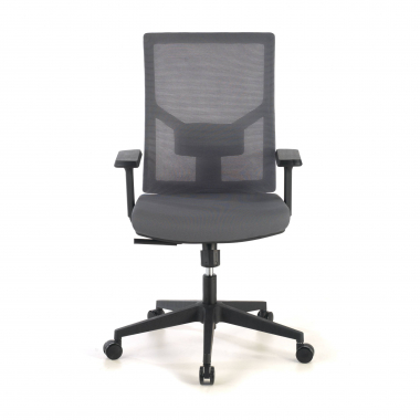 silla ergonomica gris estructura negra reposacabezas malla brazos regulables 1d soporte lumbar 4