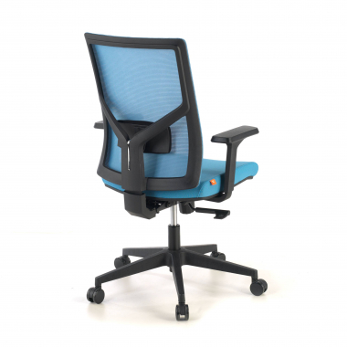 silla ergonomica azul estructura negra reposacabezas malla brazos regulables 1d soporte lumbar 7