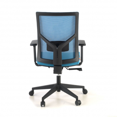 silla ergonomica azul estructura negra reposacabezas malla brazos regulables 1d soporte lumbar 8