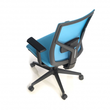 silla ergonomica azul estructura negra reposacabezas malla brazos regulables 1d soporte lumbar 9