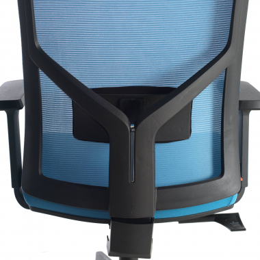 silla ergonomica azul estructura negra reposacabezas malla brazos regulables 1d soporte lumbar 6