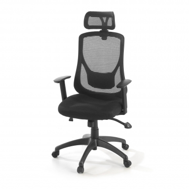 silla de oficina negro lake malla brazos regulables 1d soporte lumbar reposacabezas 8