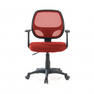 silla de oficina barata rojo one malla brazos fijos 3