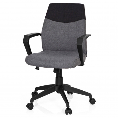silla de oficina gris respaldo bajo tela brazos fijos 8
