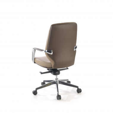 sillon de oficina marron respaldo bajo bicolor piel sintetica brazos tapizados 7