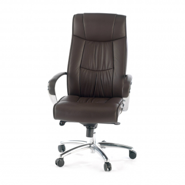 sillon de oficina marron respaldo alto piel sintetica piel sintetica brazos tapizados 8