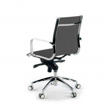 sillon de oficina gris estructura cromada ecopiel piel sintetica brazos fijos 8