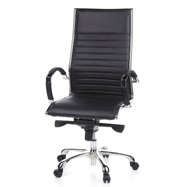 sillon de oficina negro piel sintetica piel sintetica brazos fijos 8