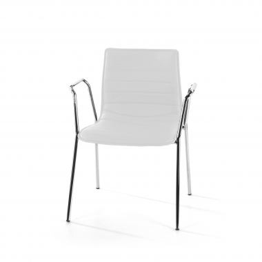 silla de visita blanco con brazos piel sintetica brazos fijos 8