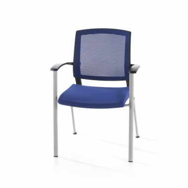 silla de visita azul adam malla brazos fijos 8