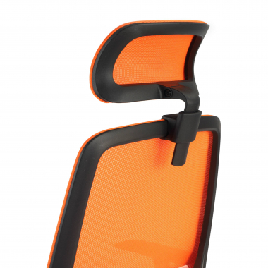 silla de oficina naranja argos malla brazos fijos reposacabezas 7