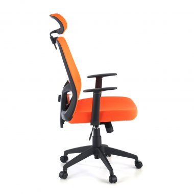 silla de oficina naranja argos malla brazos fijos reposacabezas 3