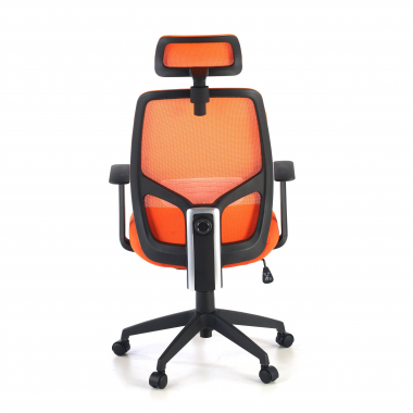 silla de oficina naranja argos malla brazos fijos reposacabezas 6