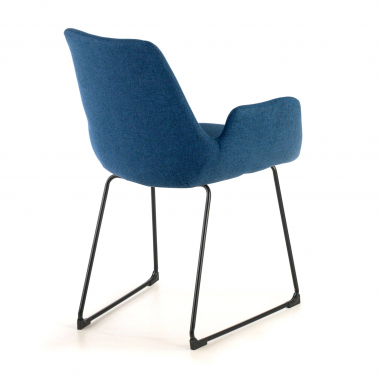 silla confidente azul estructura patin tela brazos fijos 7