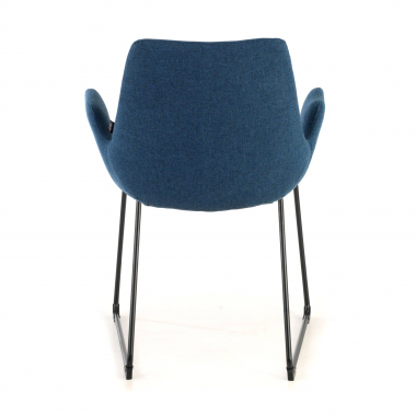 silla confidente azul estructura patin tela brazos fijos 8