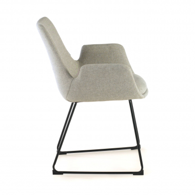 silla confidente gris estructura patin tela brazos fijos 6