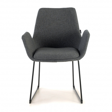 silla confidente antracita estructura patin tela brazos fijos 3