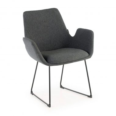 silla confidente antracita estructura patin tela brazos fijos 1