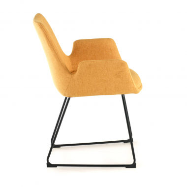silla confidente amarillo estructura patin tela brazos fijos 6