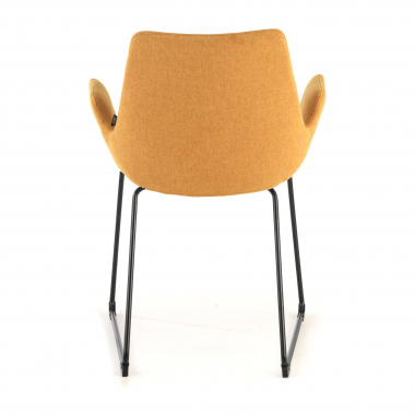 silla confidente amarillo estructura patin tela brazos fijos 8