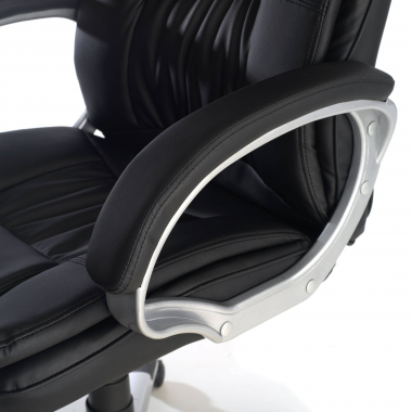 sillon de oficina negro baviera piel sintetica brazos tapizados 5