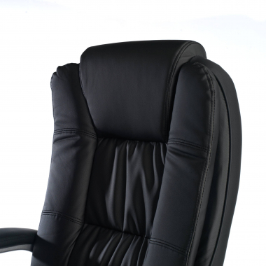 sillon de oficina negro baviera piel sintetica brazos tapizados 4